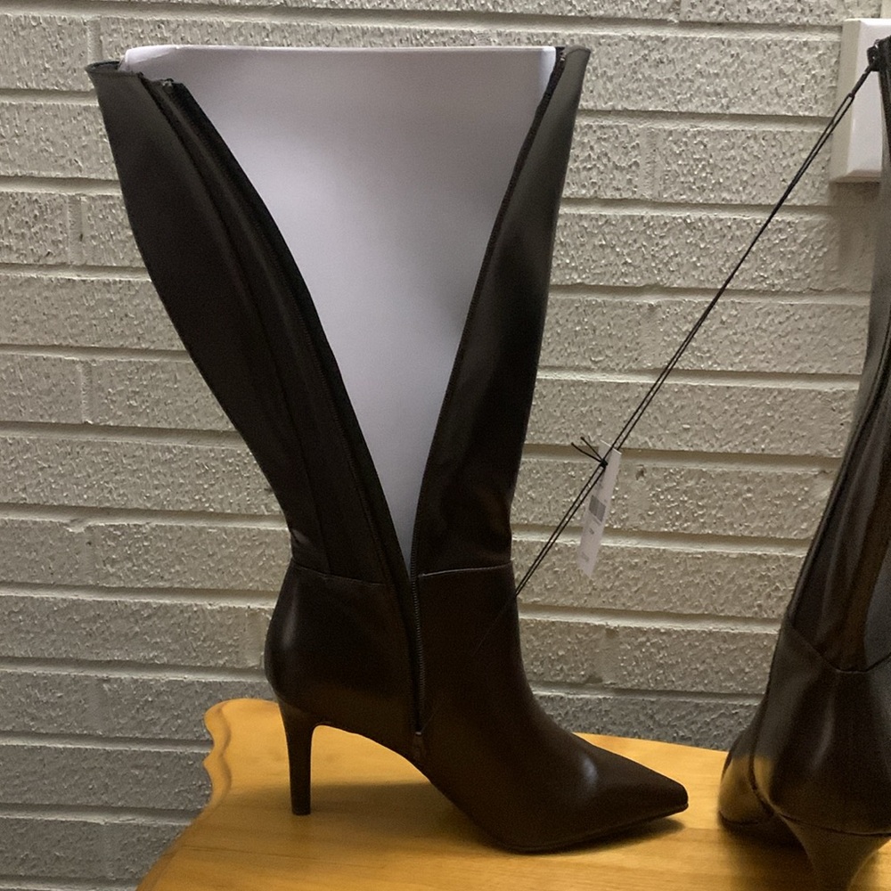 Lane Bryant DreamCloud faux leather extra wide calf tall boot heeled zip sz 12EW - Picture 6 of 13